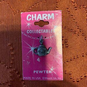 Pewter Teapot Charm, NEW